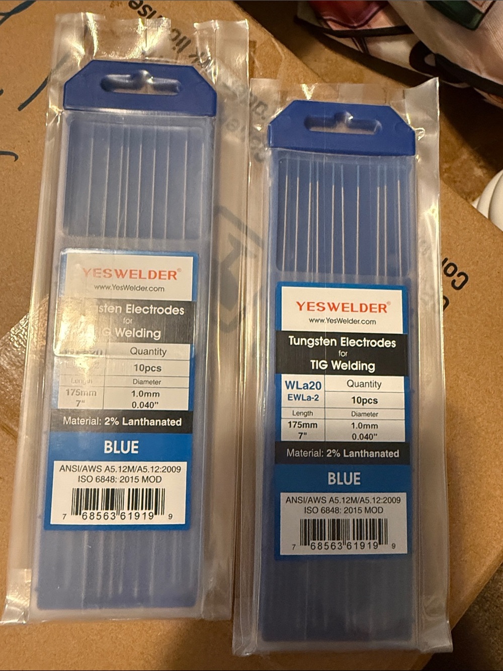Blue Tungsten Electrodes for TIG Welding - 10pc Pack